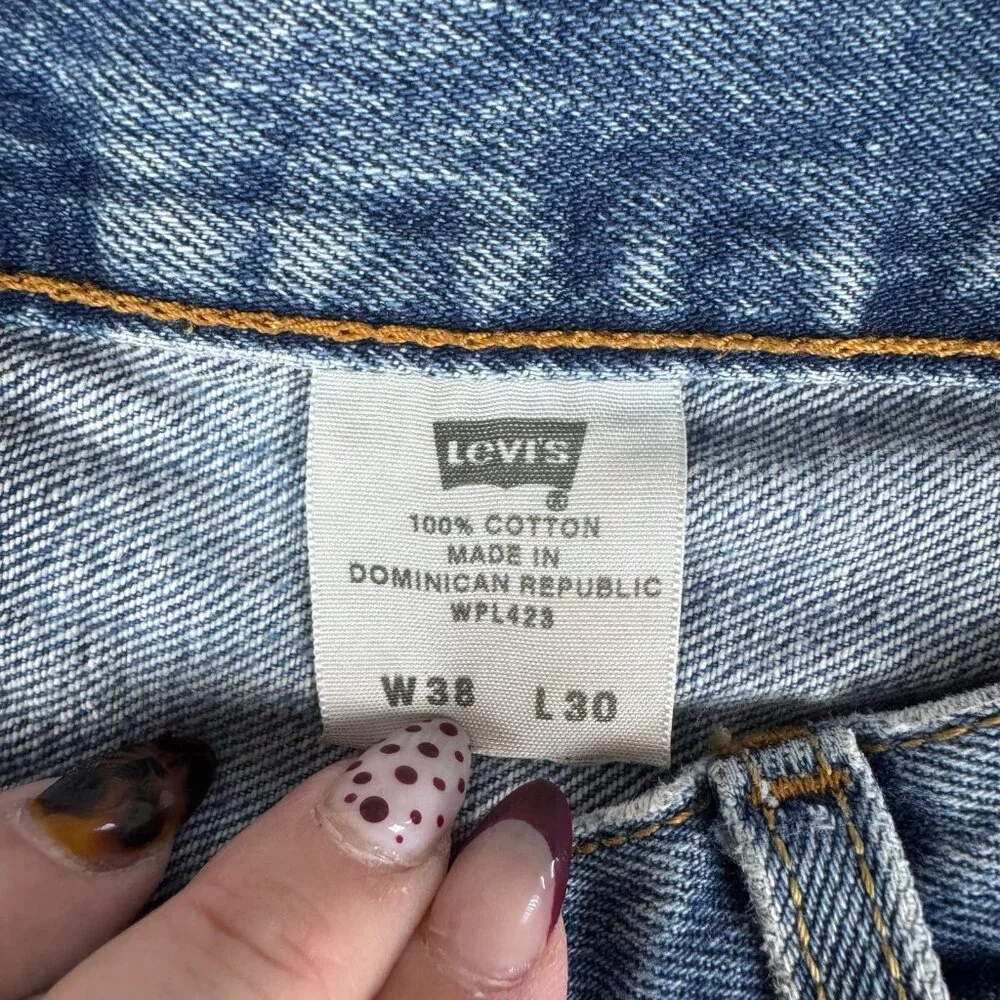 VTG 90's Levi's 501XX Size 38x30 Button Fly Blue Denim Jeans Slight Distressing